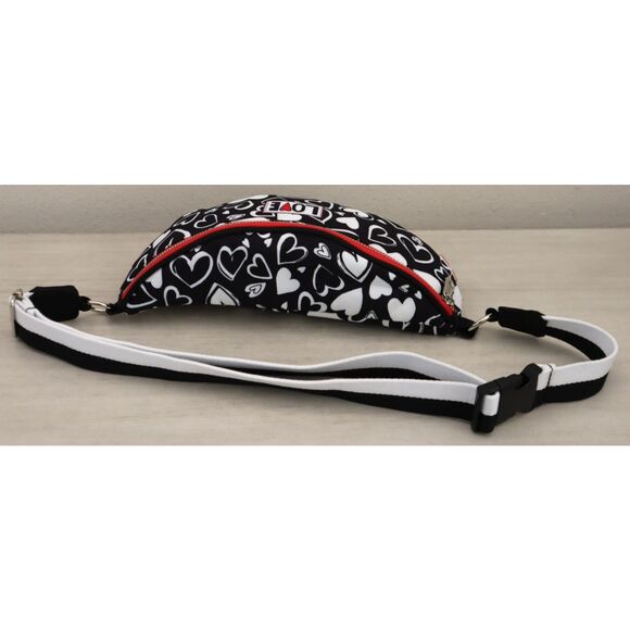 Brighton Black/White Hearts Endless Love Nylon Crossbody Fanny Pack Belt Bag - Picture 10 of 16